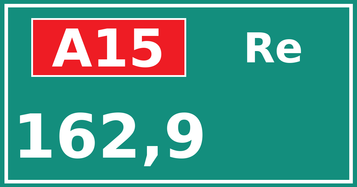 Hectometerbord A15 162,9 zijde Re