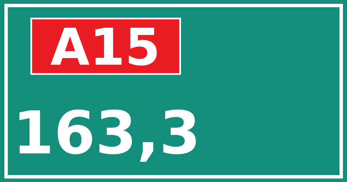 Hectometerbord A15 163,3