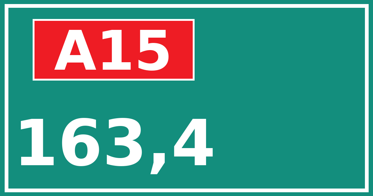 Hectometerbord A15 163,4