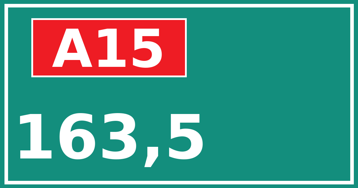 Hectometerbord A15 163,5