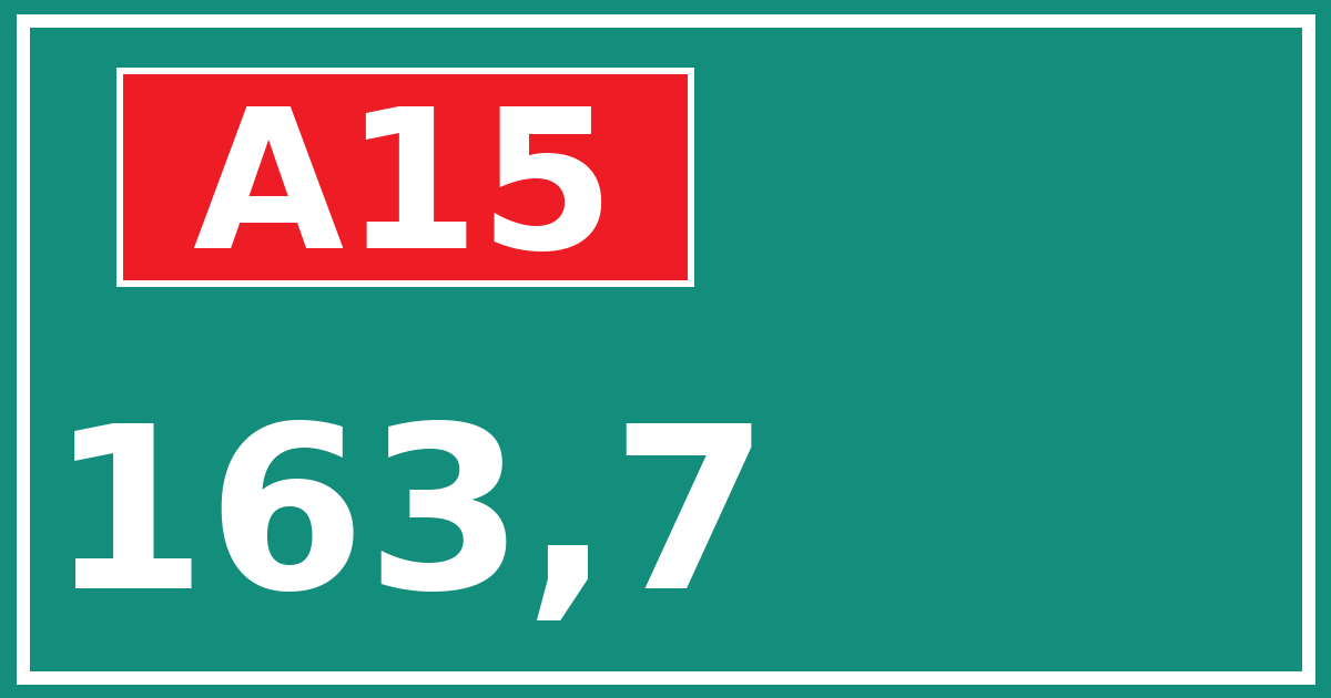 Hectometerbord A15 163,7