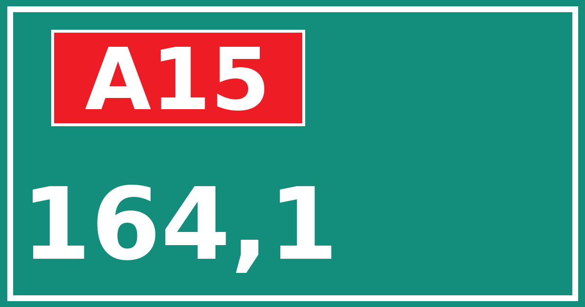 Hectometerbord A15 164,1