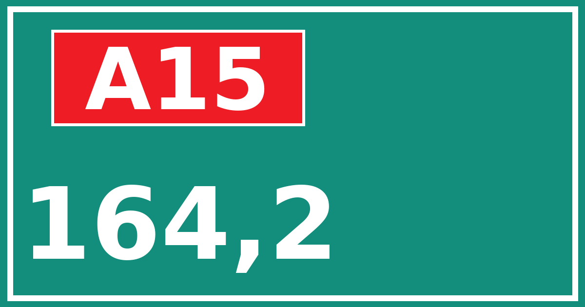 Hectometerbord A15 164,2