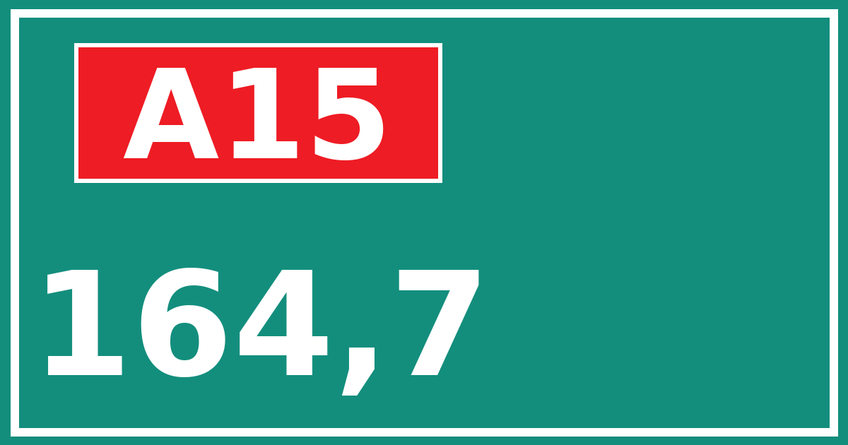 Hectometerbord A15 164,7