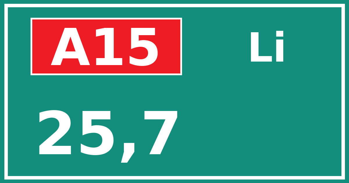 Hectometerbord A15 25,7 zijde Li