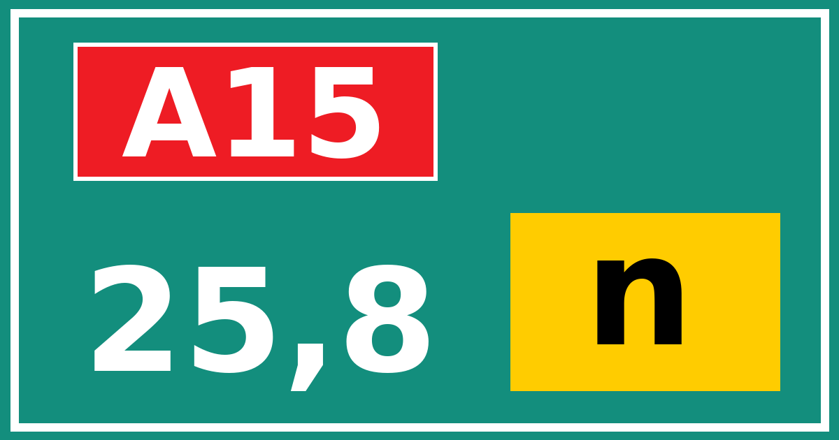 Hectometerbord A15 25,8 letter n