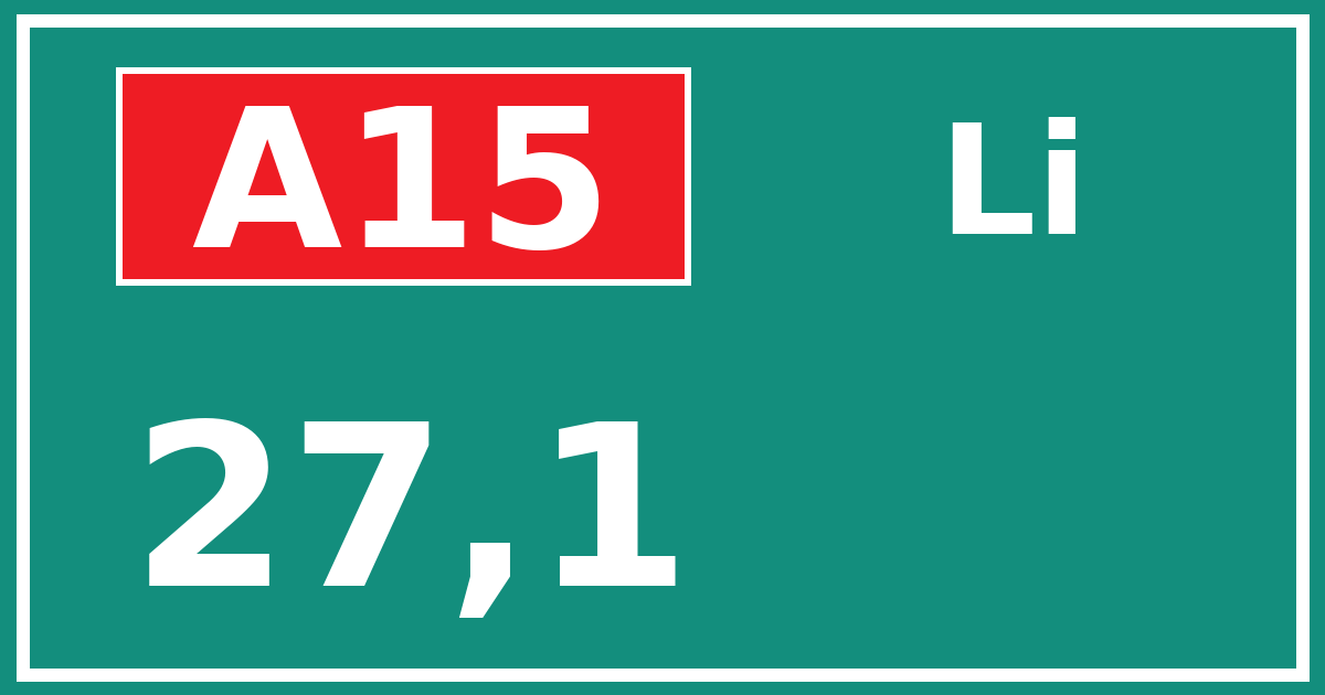 Hectometerbord A15 27,1 zijde Li