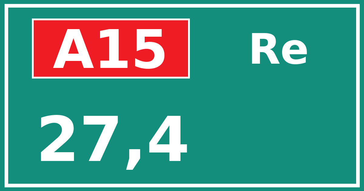 Hectometerbord A15 27,4 zijde Re