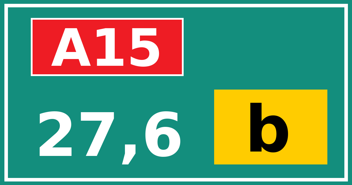 Hectometerbord A15 27,6 letter b