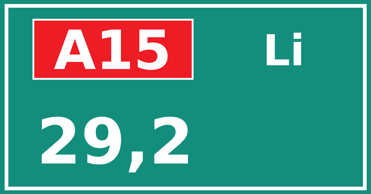 Hectometerbord A15 29,2 zijde Li