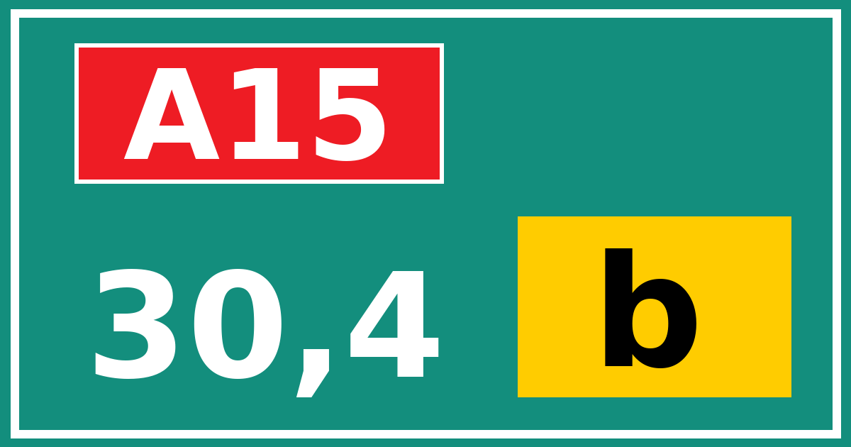Hectometerbord A15 30,4 letter b