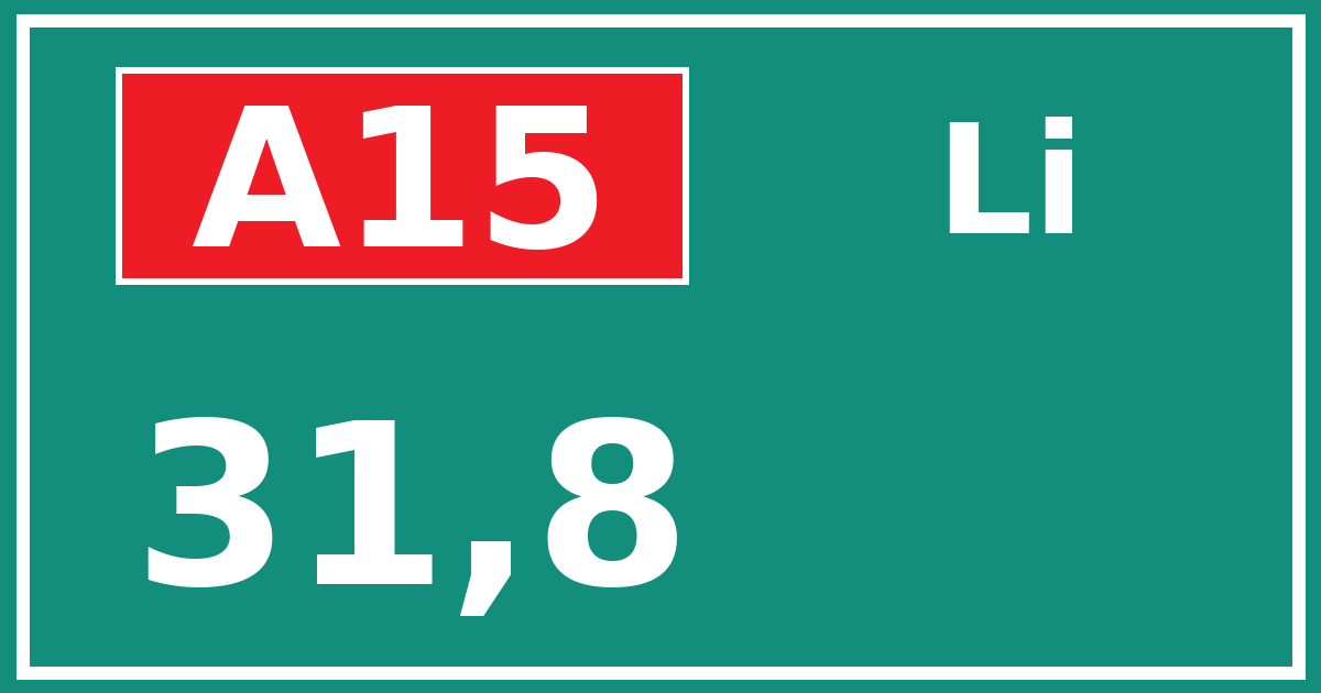 Hectometerbord A15 31,8 zijde Li