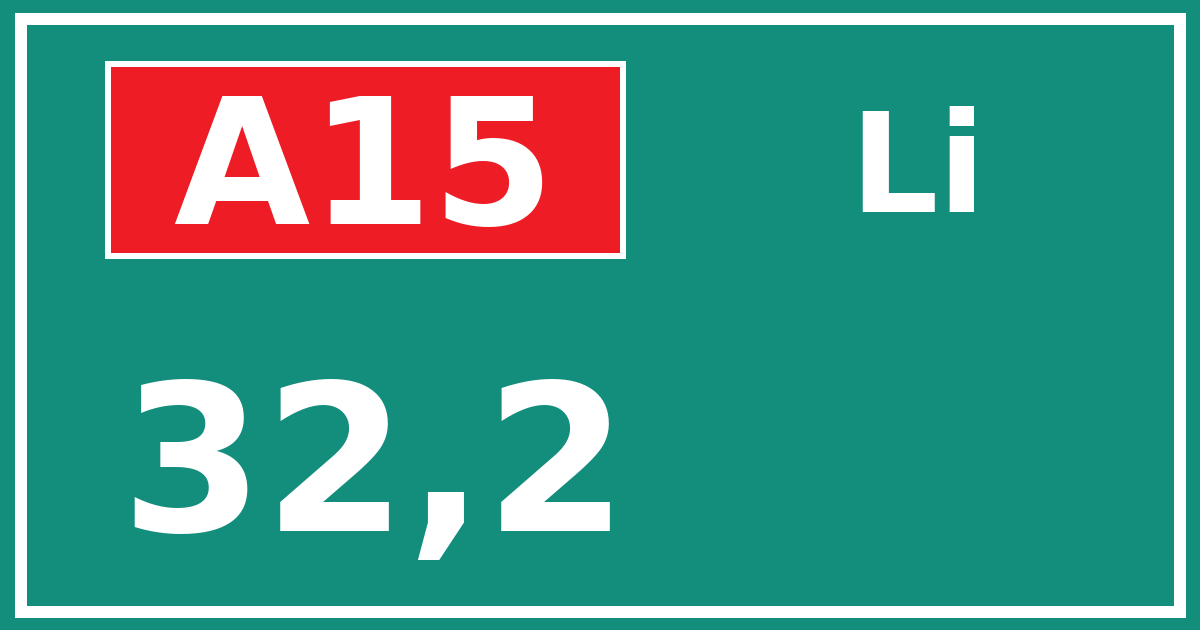 Hectometerbord A15 32,2 zijde Li