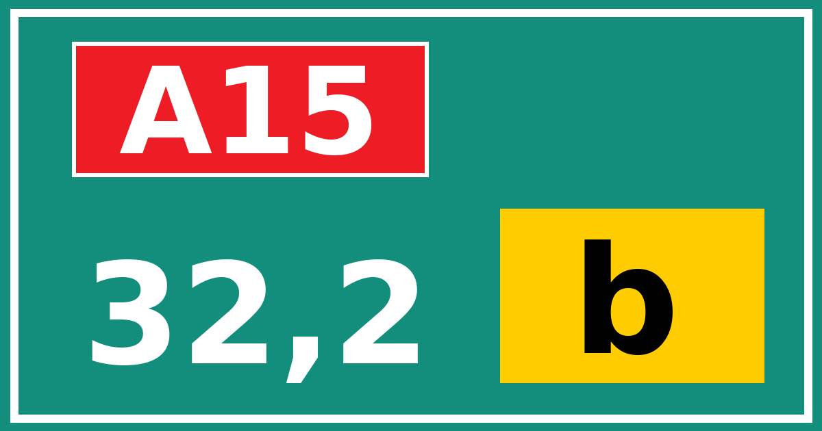 Hectometerbord A15 32,2 letter b