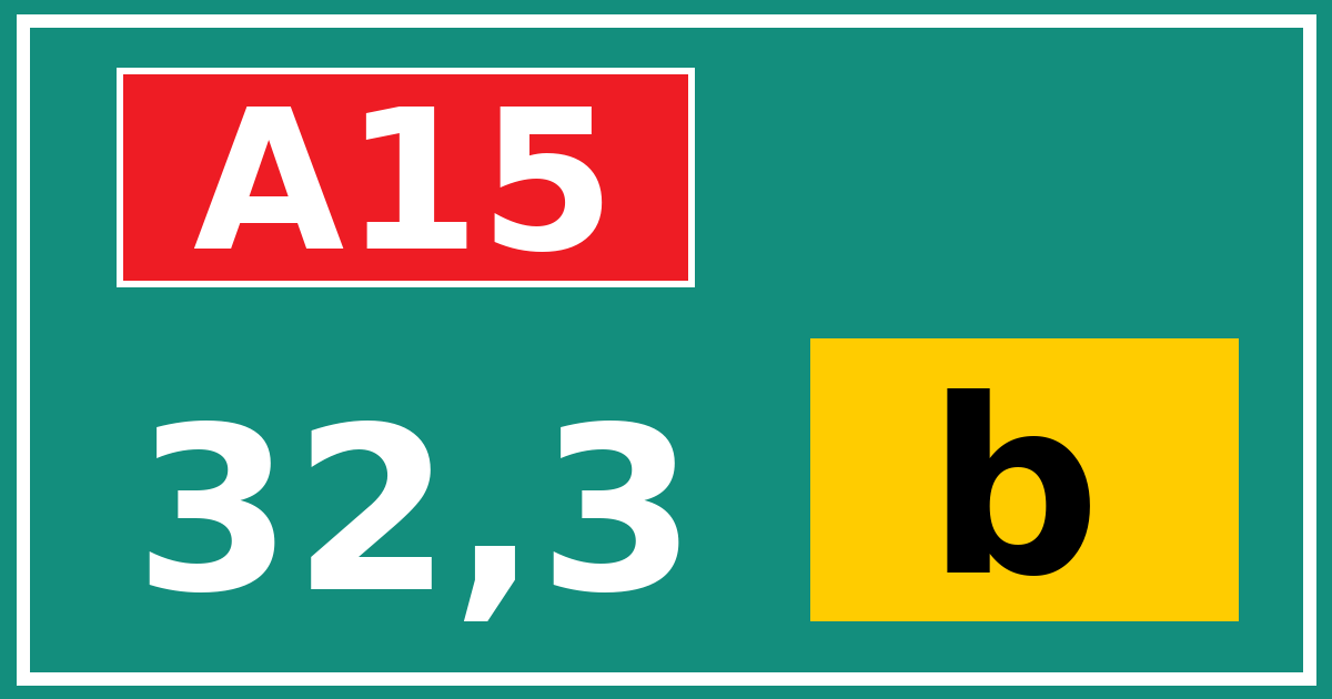 Hectometerbord A15 32,3 letter b