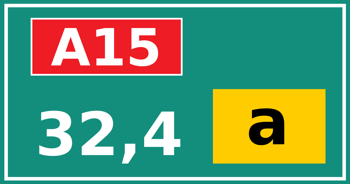 Hectometerbord A15 32,4 letter a