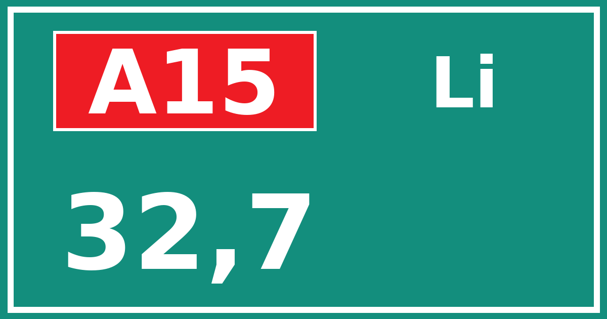 Hectometerbord A15 32,7 zijde Li