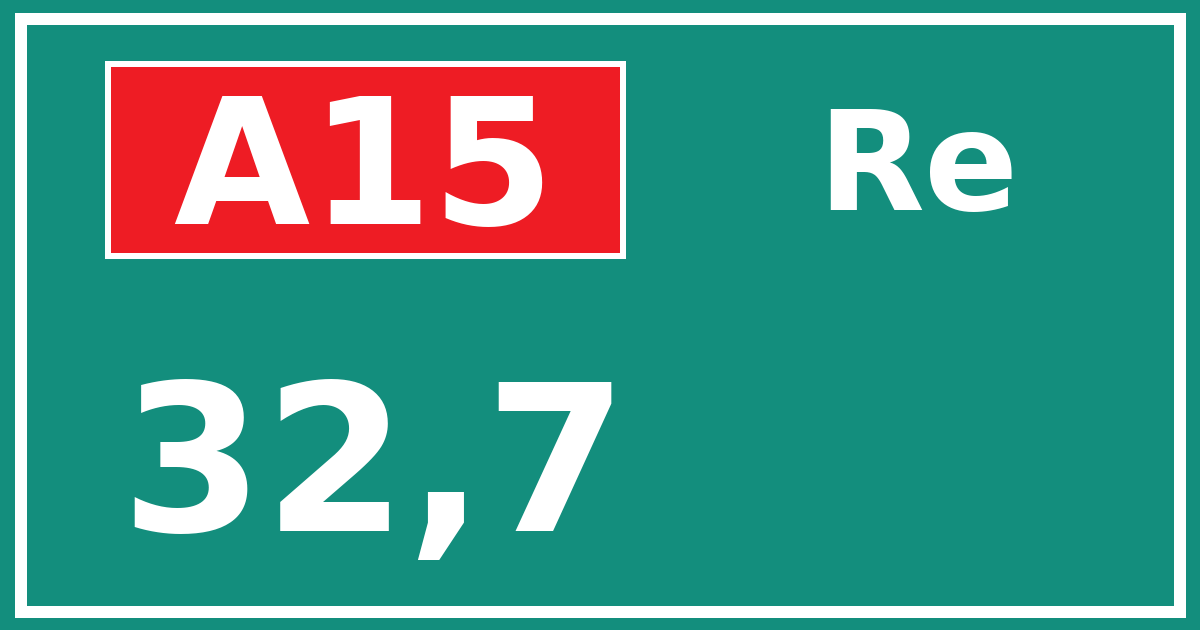 Hectometerbord A15 32,7 zijde Re