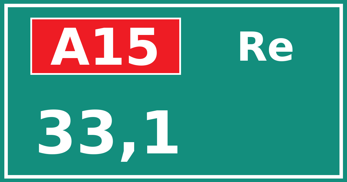 Hectometerbord A15 33,1 zijde Re