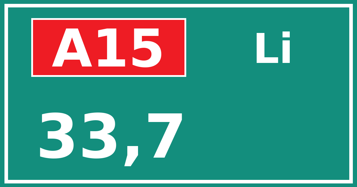 Hectometerbord A15 33,7 zijde Li