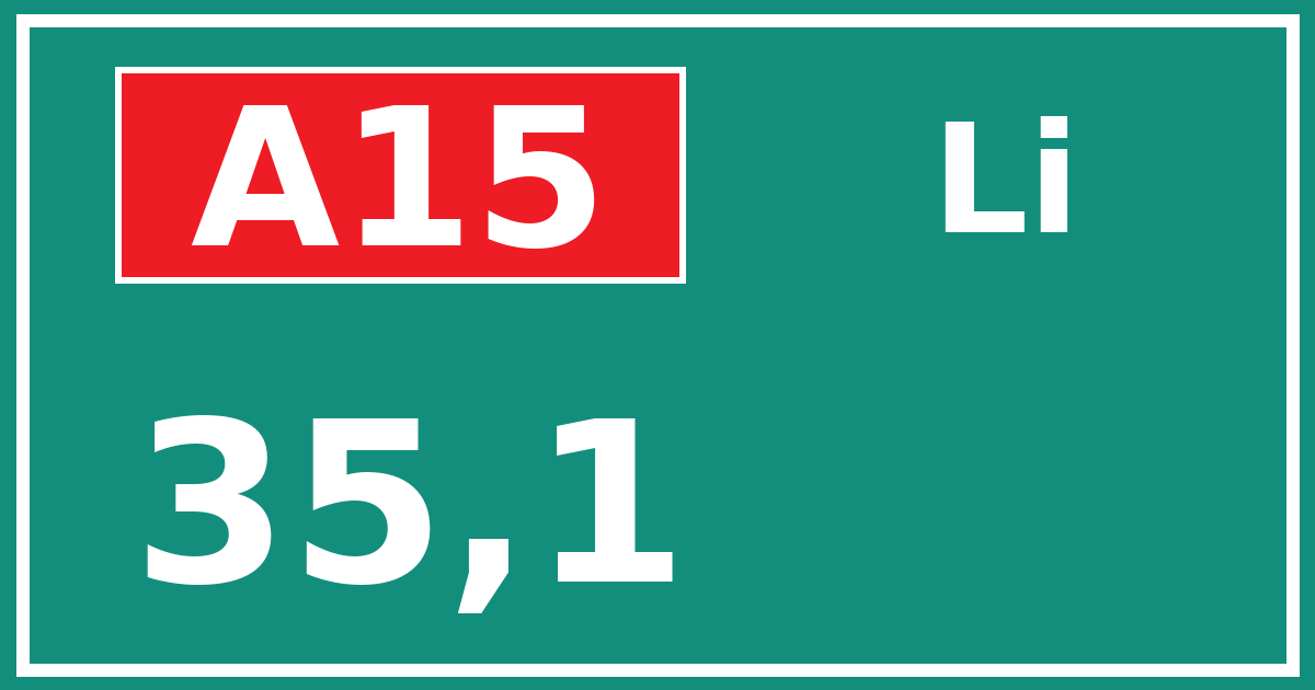 Hectometerbord A15 35,1 zijde Li