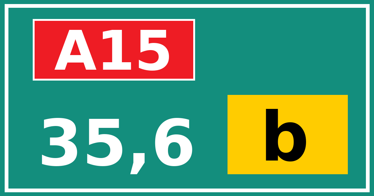 Hectometerbord A15 35,6 letter b
