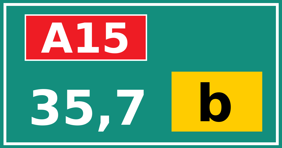 Hectometerbord A15 35,7 letter b