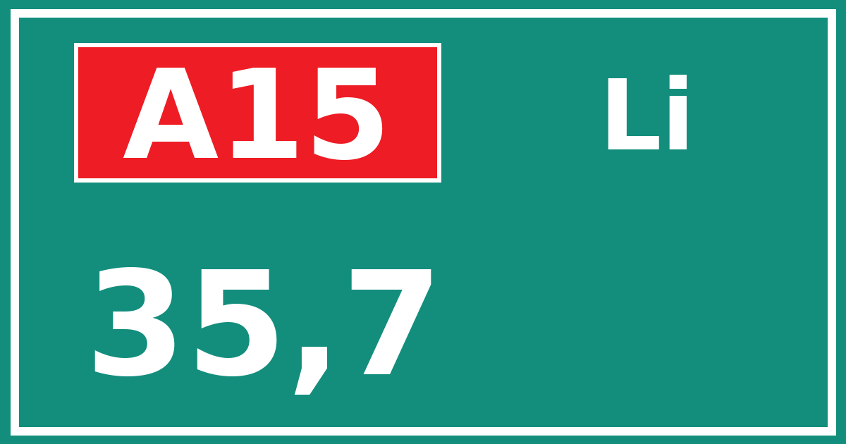 Hectometerbord A15 35,7 zijde Li