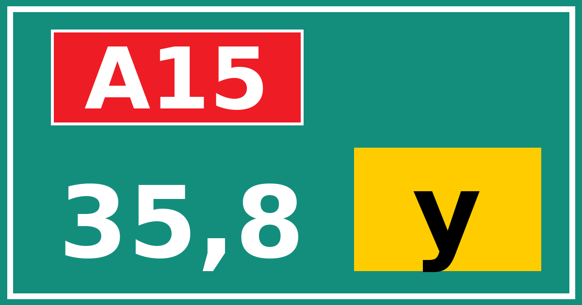 Hectometerbord A15 35,8 letter y