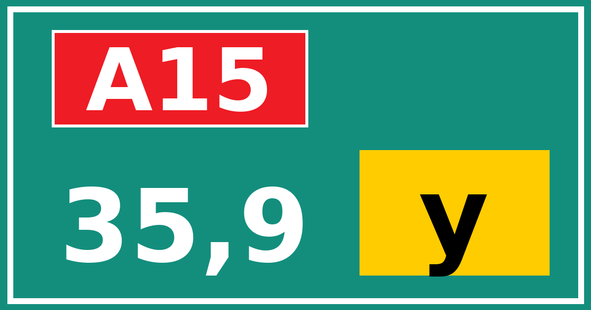 Hectometerbord A15 35,9 letter y