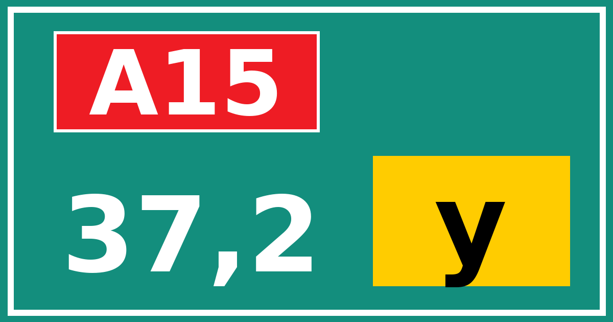 Hectometerbord A15 37,2 letter y