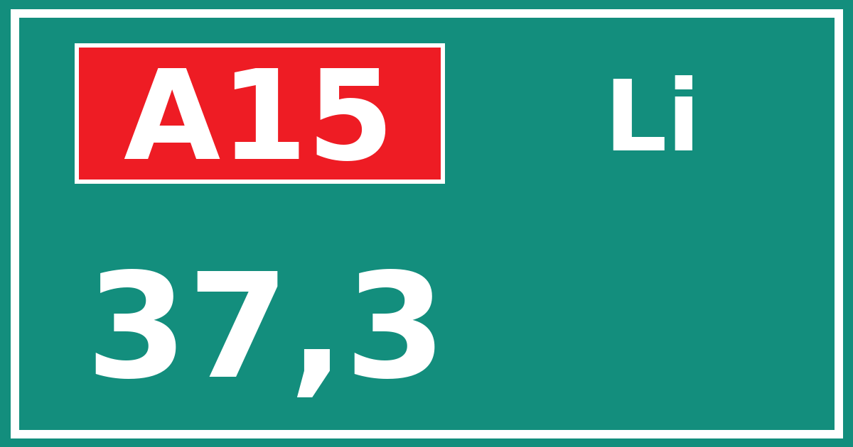 Hectometerbord A15 37,3 zijde Li