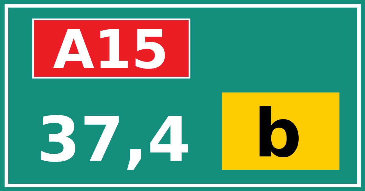 Hectometerbord A15 37,4 letter b