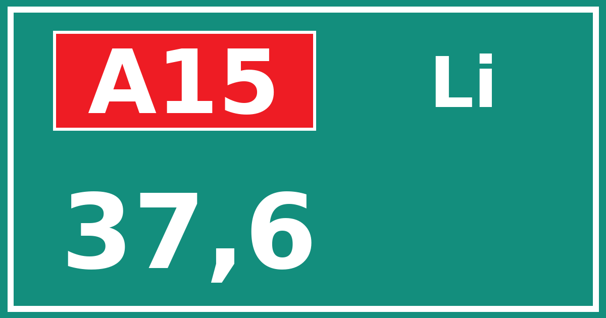 Hectometerbord A15 37,6 zijde Li