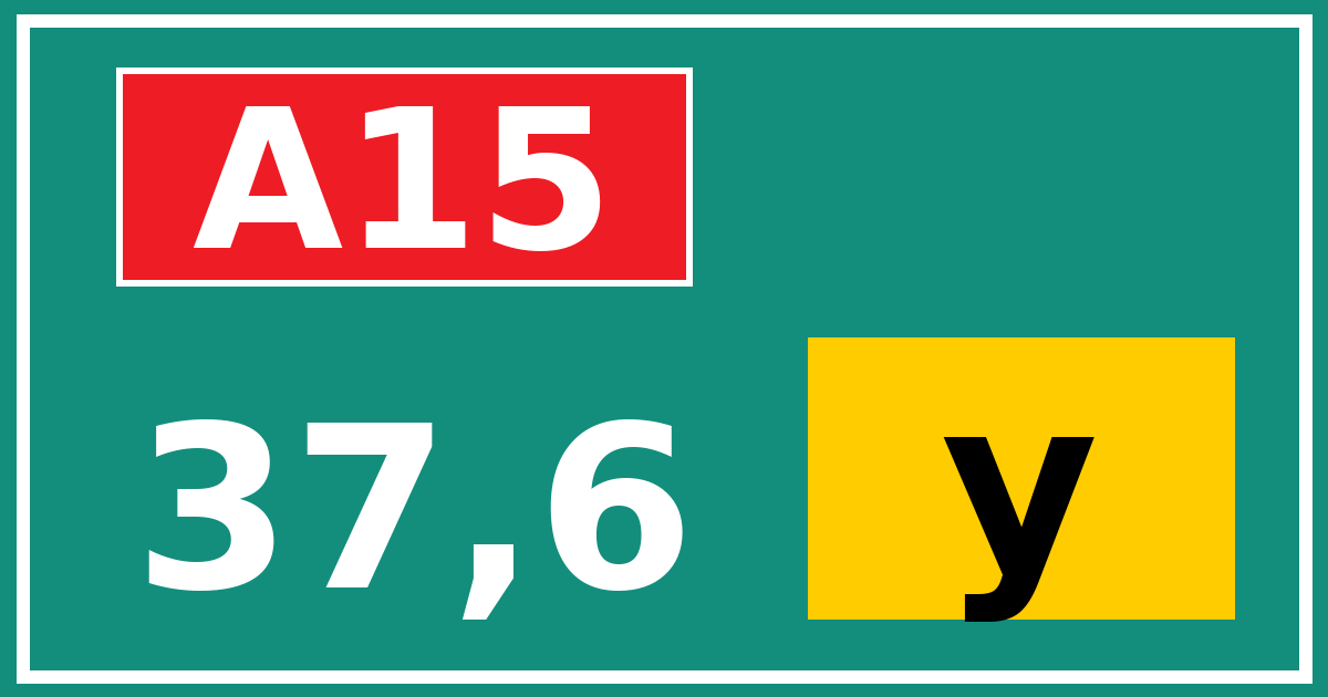 Hectometerbord A15 37,6 letter y