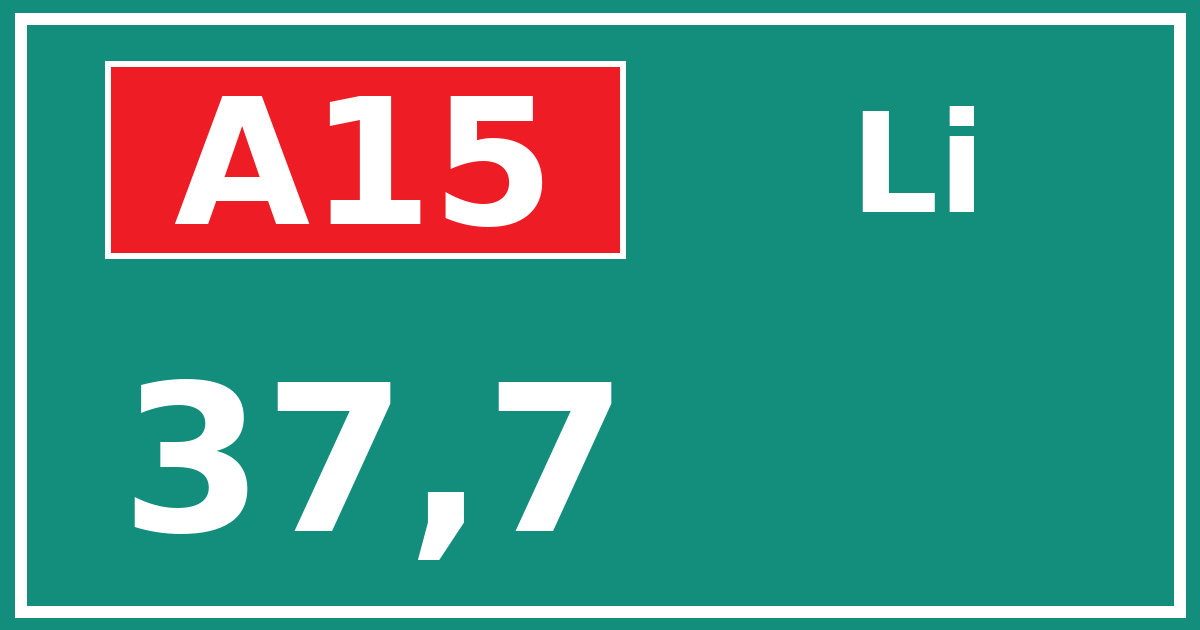Hectometerbord A15 37,7 zijde Li