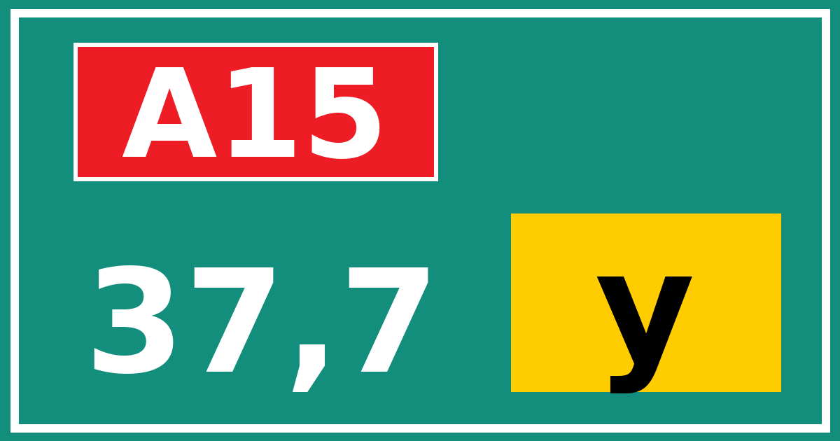 Hectometerbord A15 37,7 letter y