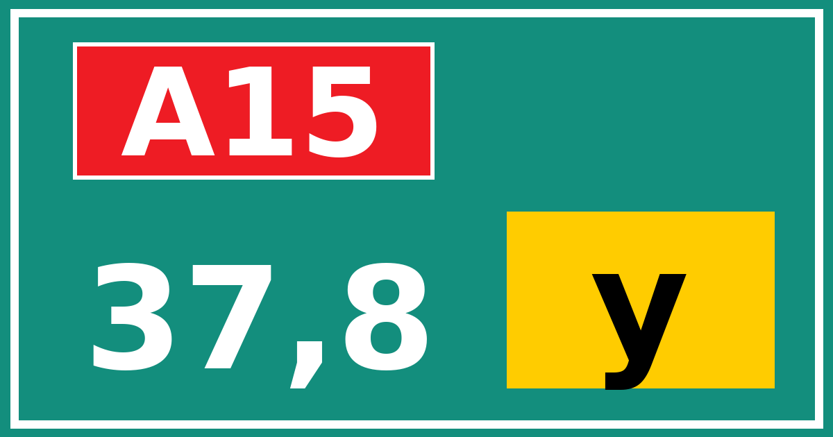 Hectometerbord A15 37,8 letter y