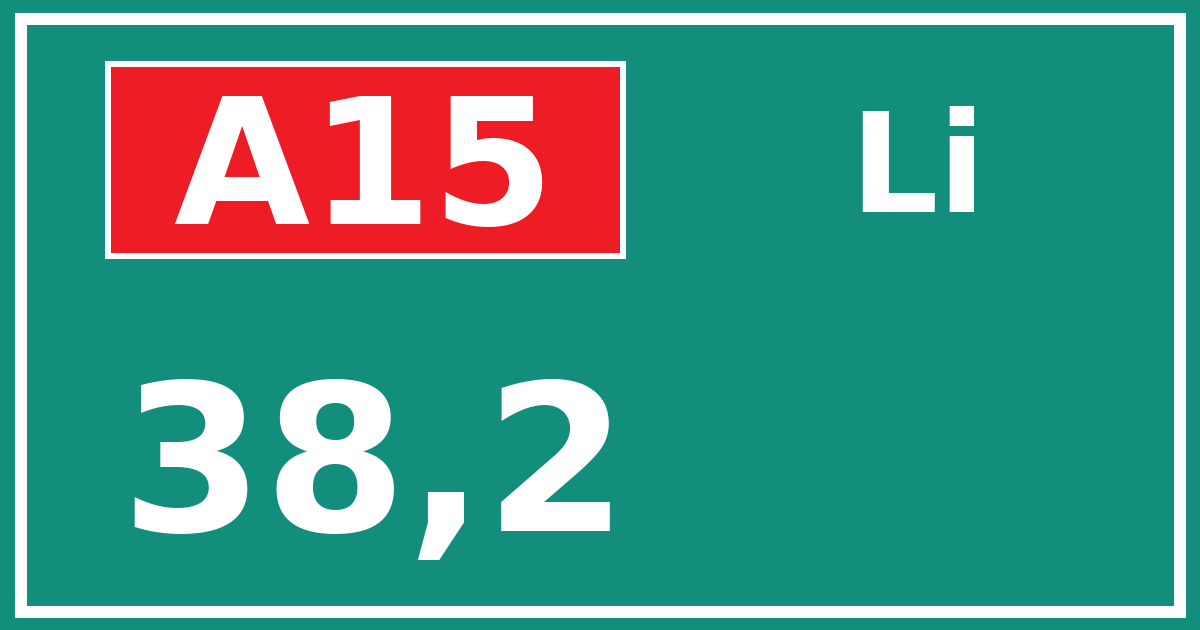 Hectometerbord A15 38,2 zijde Li