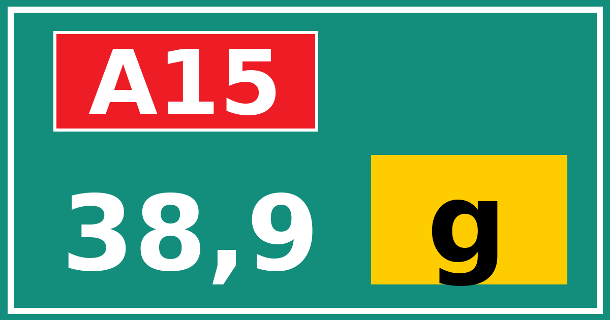Hectometerbord A15 38,9 letter g