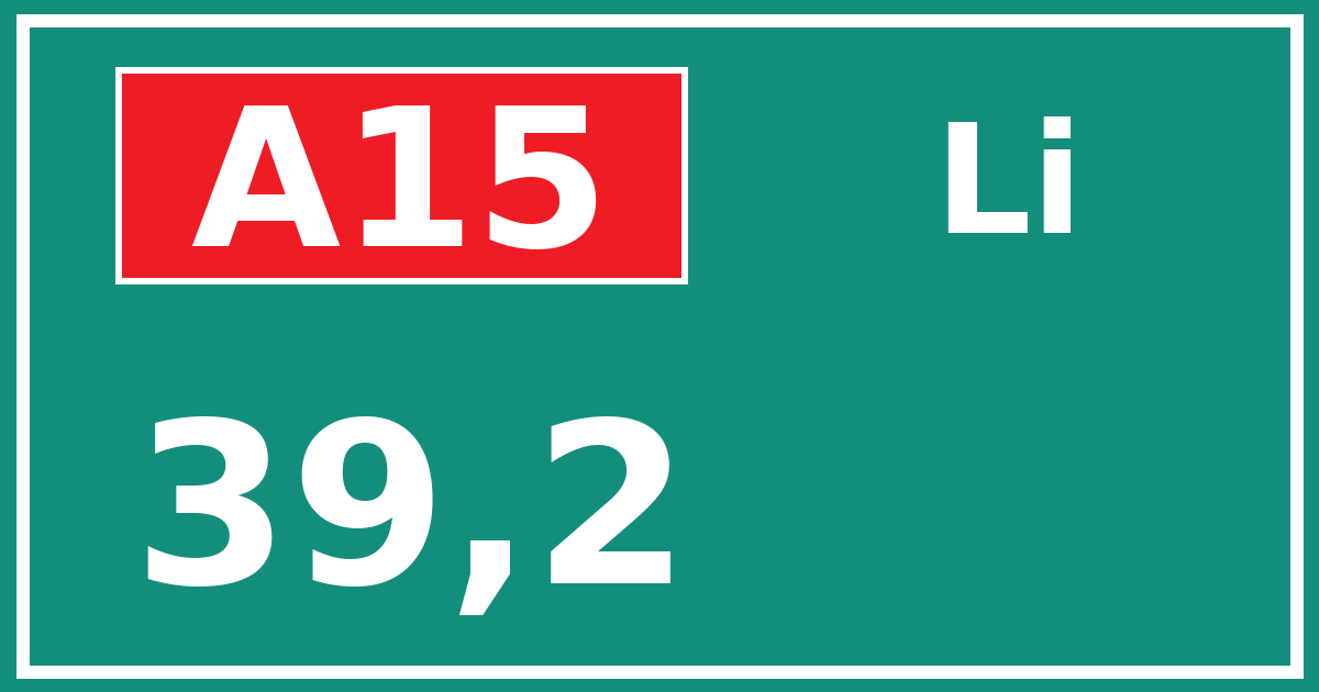 Hectometerbord A15 39,2 zijde Li