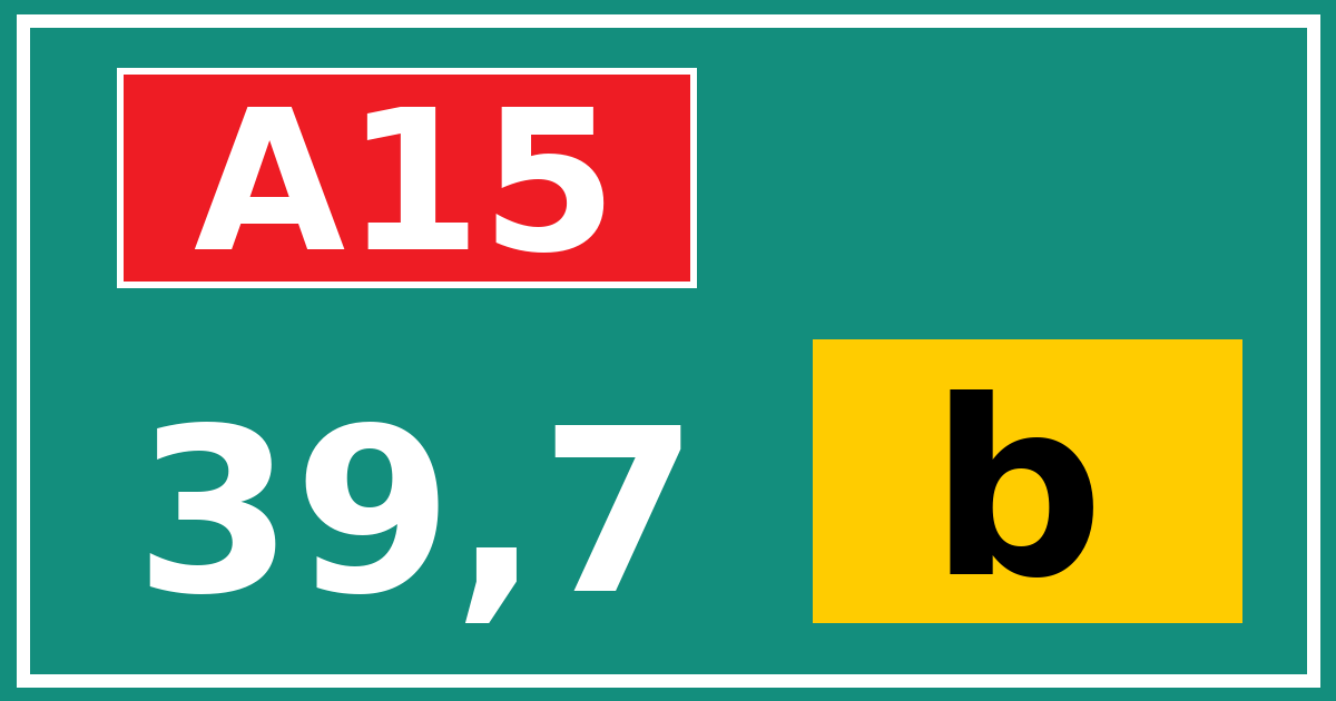 Hectometerbord A15 39,7 letter b