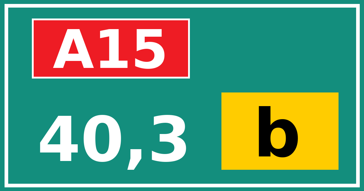 Hectometerbord A15 40,3 letter b