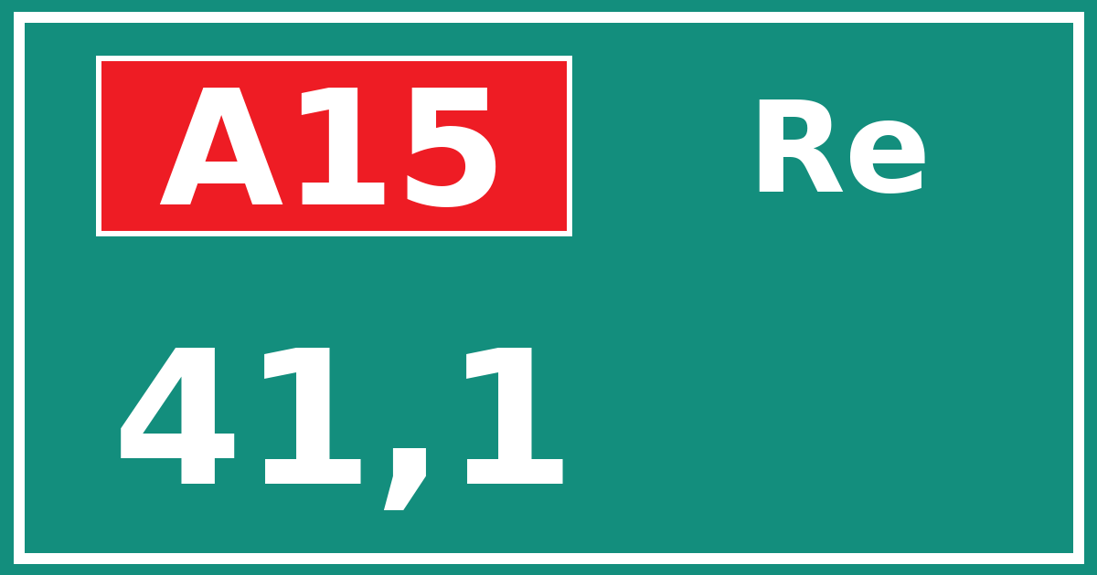 Hectometerbord A15 41,1 zijde Re