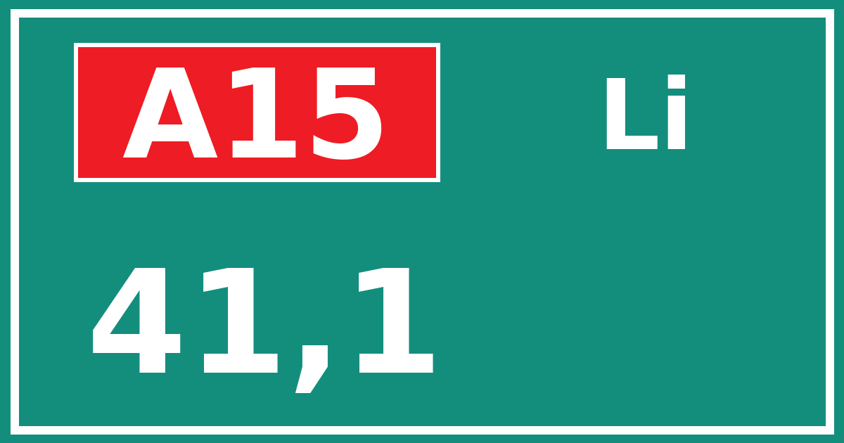 Hectometerbord A15 41,1 zijde Li