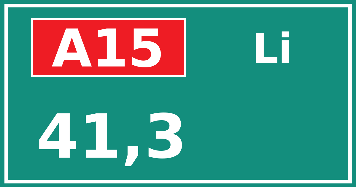 Hectometerbord A15 41,3 zijde Li