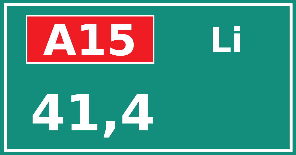 Hectometerbord A15 41,4 zijde Li