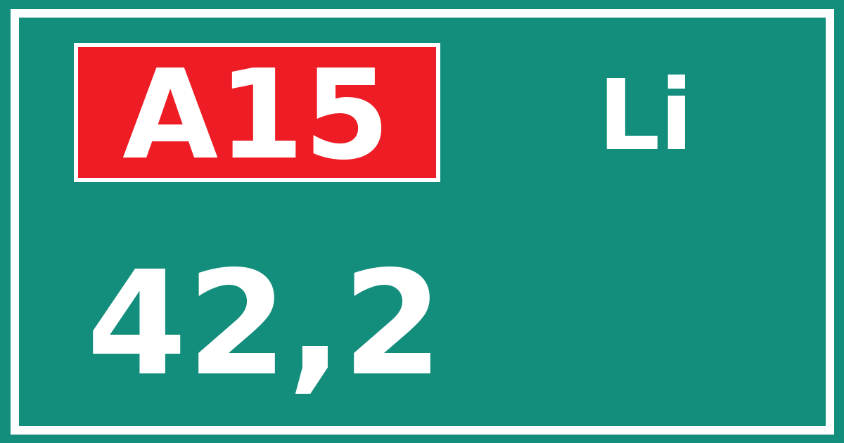 Hectometerbord A15 42,2 zijde Li