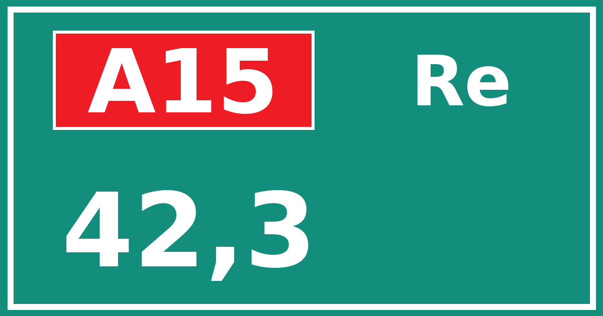 Hectometerbord A15 42,3 zijde Re