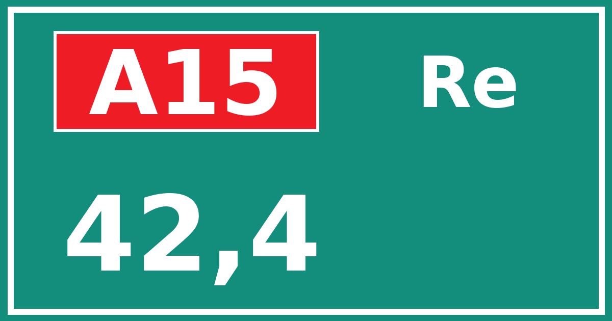 Hectometerbord A15 42,4 zijde Re